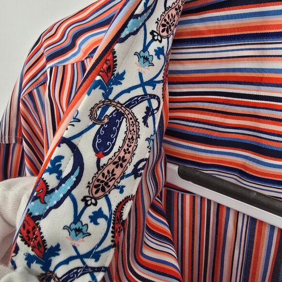 Robert Graham Men's Button-Up Shirt 3XL Multicolor Striped Paisley Flip Cuff - Picture 3 of 12
